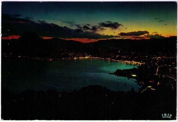 Ansichtskarten: Lugano - Golfo di notte – Gebraucht aus Binningen von Mountainrider