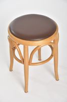 Bugholz Hocker in Leder