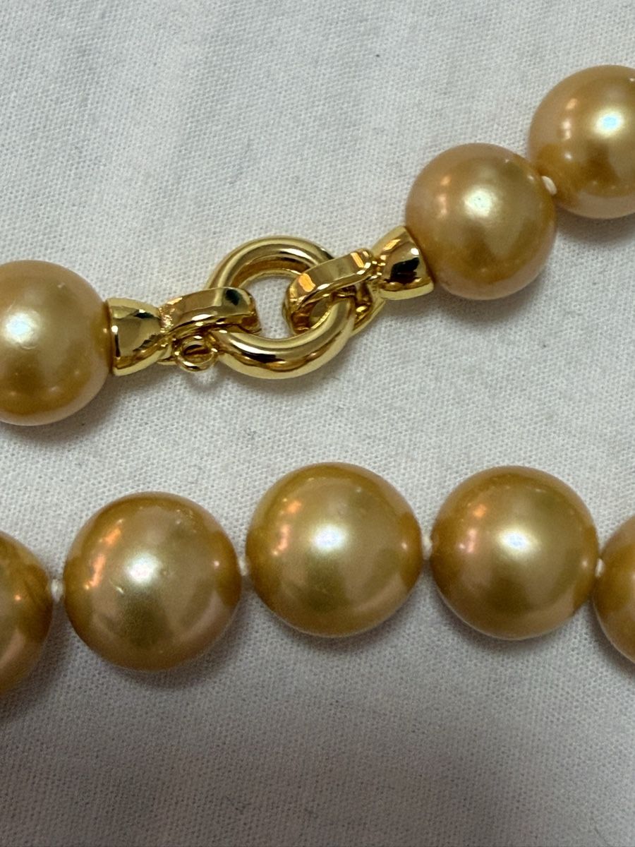 Perle (finte): SüdSee Perlen Kette Goldene Farbe echt – Nuovo (secondo la descrizione) da Oberhof venduto da RealStone 6