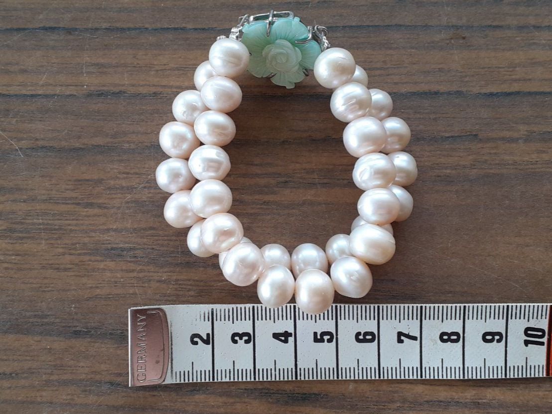 Bracciali & Braccialetti: Armband Perlen mit Jadeblüte – Usato da Mörschwil venduto da wunderkiste44 5