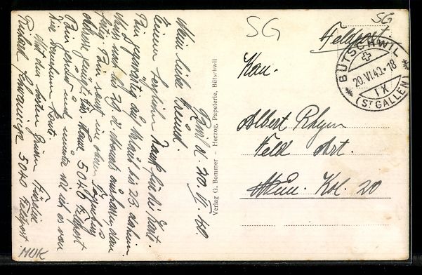 Cartoline postali: AK Bütschwil, Teilansicht – Usato da Berlin venduto da bartko-reher 1