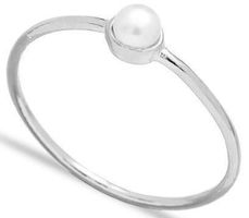 Ring 925 Silber echte Perle fein filigran zart Klassiker 52