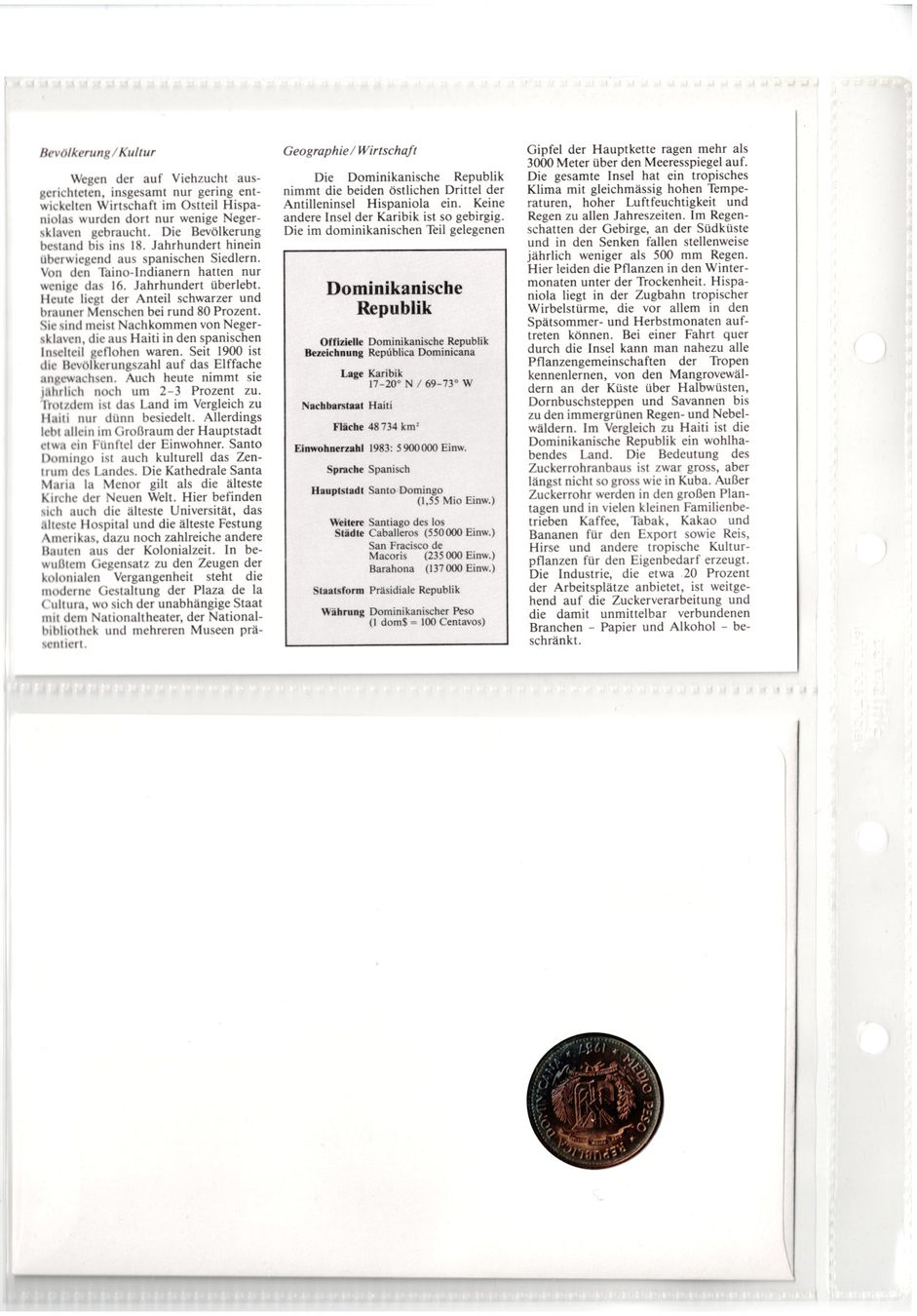 Alle Münzen: Dominikanische Republik_1988_Münzbrief mit Beschreibung – Gebraucht aus Hombrechtikon von Fraese01 3