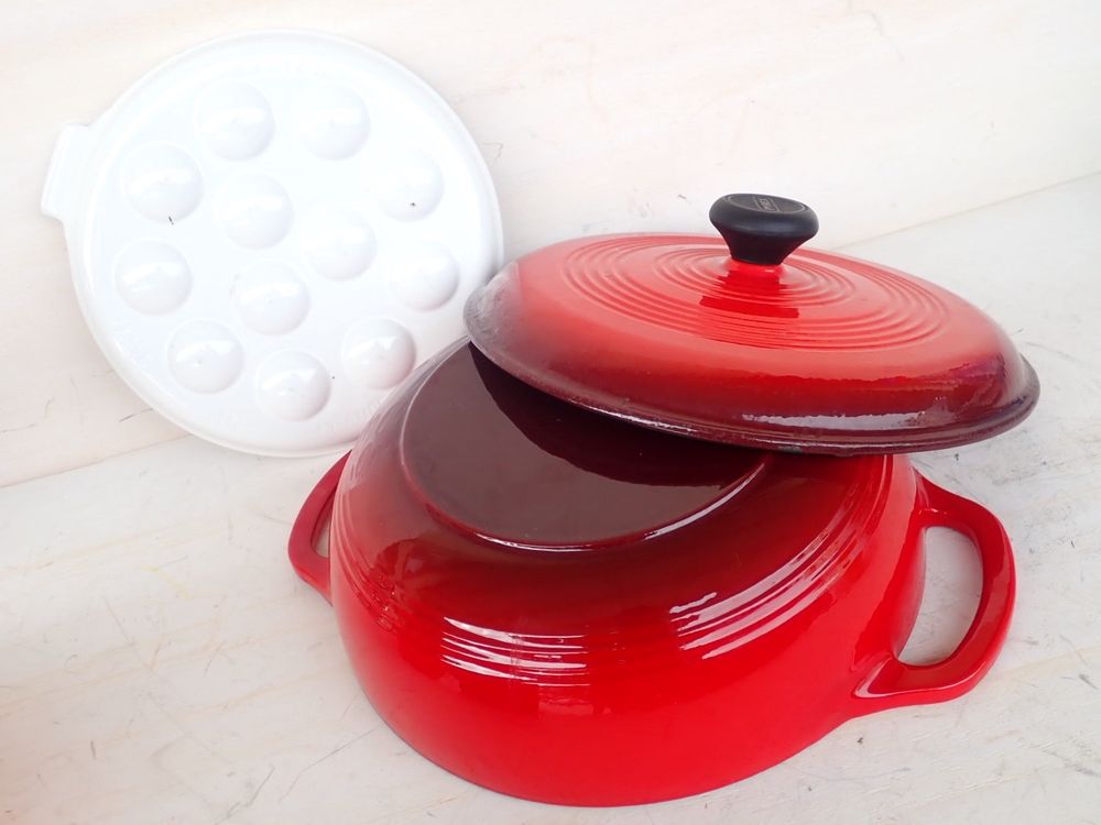 Gusseisen Pfanne Topf Pyrex Le Creuset Escargots Vintage | Kaufen auf ...