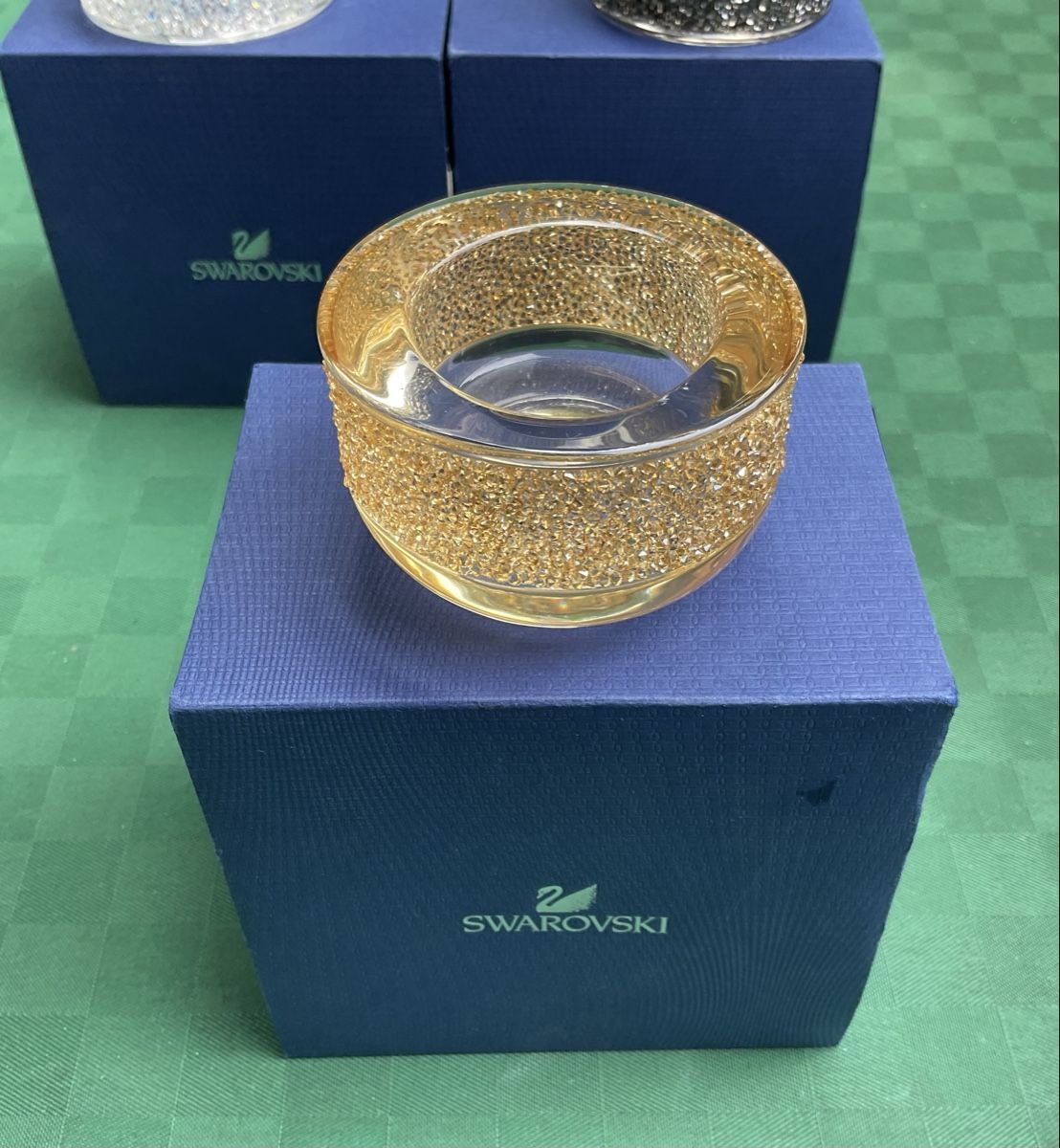 Swarovski Portacandele: 3 ORIGINAL SWAROVSKI TEELICHT HALTER MIT BOX – Nuovo e nell'imballaggio originale da Adlikon b.Regensdorf venduto da Crystaldragon09 6