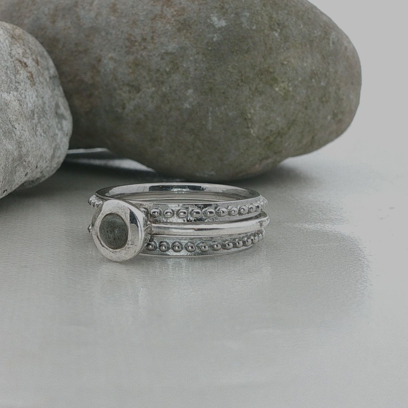 Olga Ribler Anelli: Ring SET 925 Sterling Silber & Edelstahl  Grösse 58 – Nuovo (secondo la descrizione) da Luzern venduto da Schmuckoutlet 3