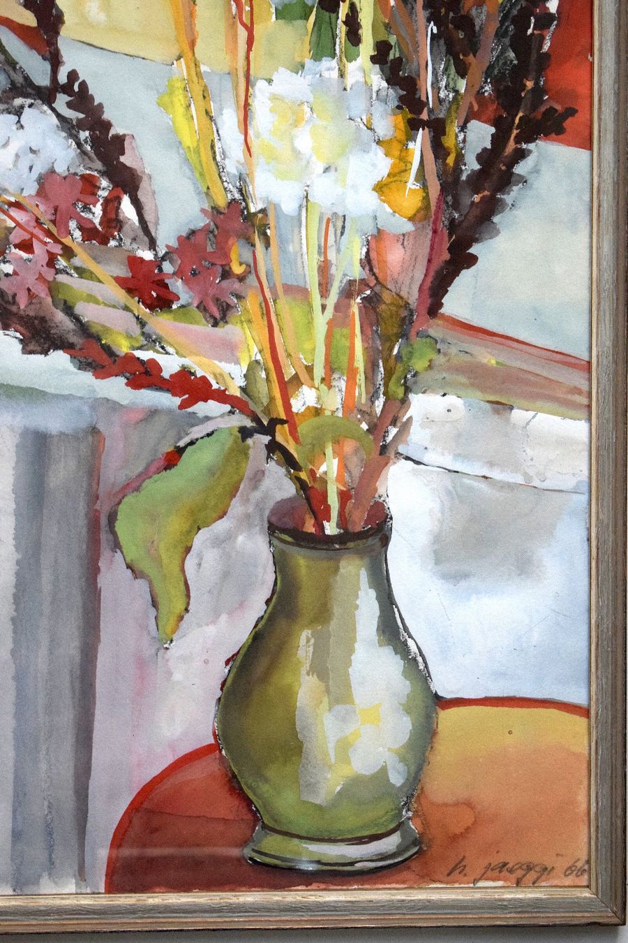 Dipinti: JAEGGI Stillleben expressiv 1966 Blumen – Usato da Zürich venduto da kunstarchiv.online 3
