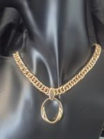 Collana con ciondolo ovale oro nuovo