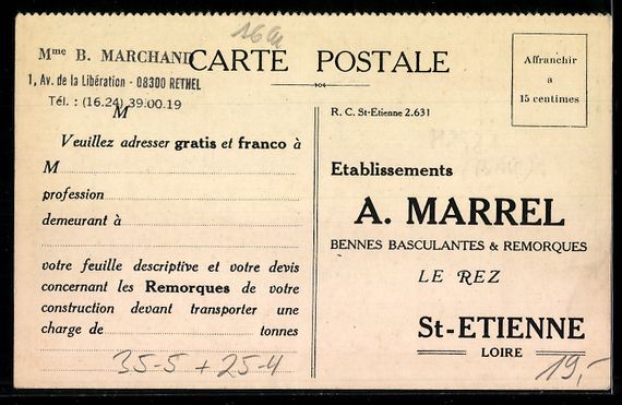 Cartoline postali: St. Etienne /Loire, A. Marrel, Bennes Ba – Usato da Berlin venduto da bartko-reher 1