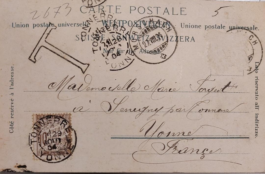 Cartoline postali: AXENSTEIN - Ausblickauf den Urirothstock - 1904 – Usato da Delémont venduto da Domdom1 1