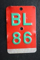 Velonummer / Fahrradnummer BL 86