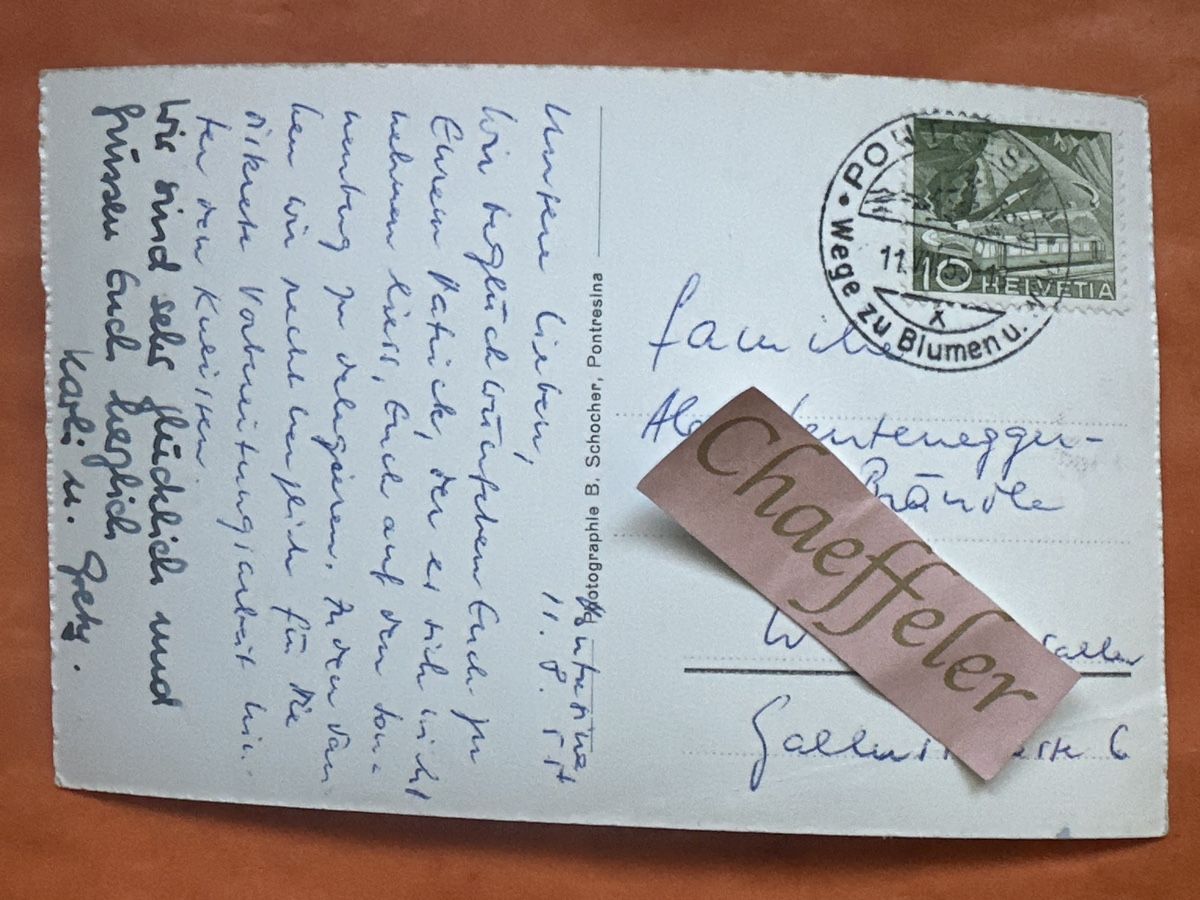 Cartoline postali: 240 Höhenweg mit Piz Palü. – Usato da Zürich venduto da Chaeffeler 1