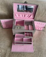 Grosse Schmuckschatulle Maddison, beige rosa Schmuckkoffer