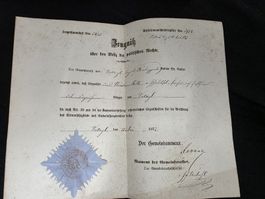 Zeugnis politisches Recht Watttyehl 1872 Urkunde storico