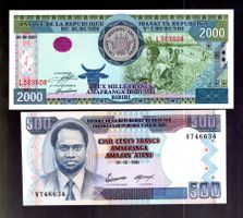 Burundi noten 2 stück UNC
