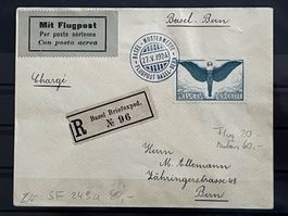Flugpost Basel - Bern, 1924
