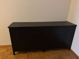 Elegante schwarze Kommode mit 6 Schubladen