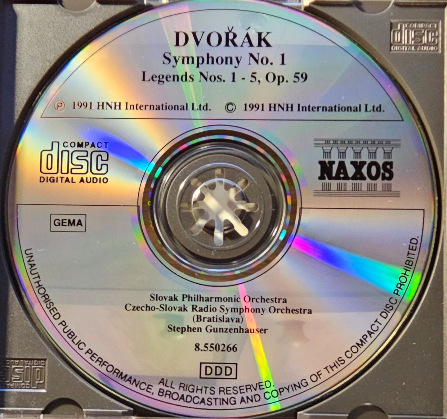 CDs: Dvorak - Symphony No. 1 • Legends Op.59 Nos. 1-5 – Gebraucht aus Wahlen b. Laufen von Cg10 1