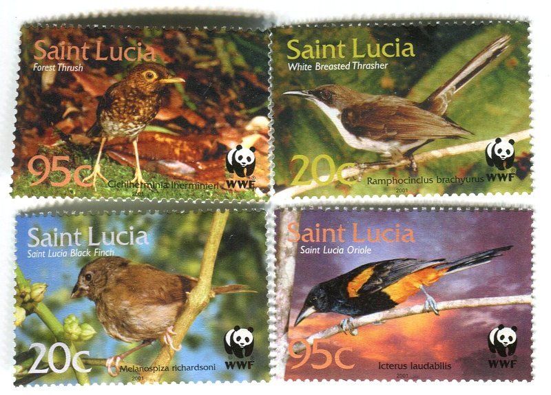Tutti i francobolli: Briefmarken "Vögel". St. Lucia. – Nuovo e nell'imballaggio originale da Basel venduto da Butsch5