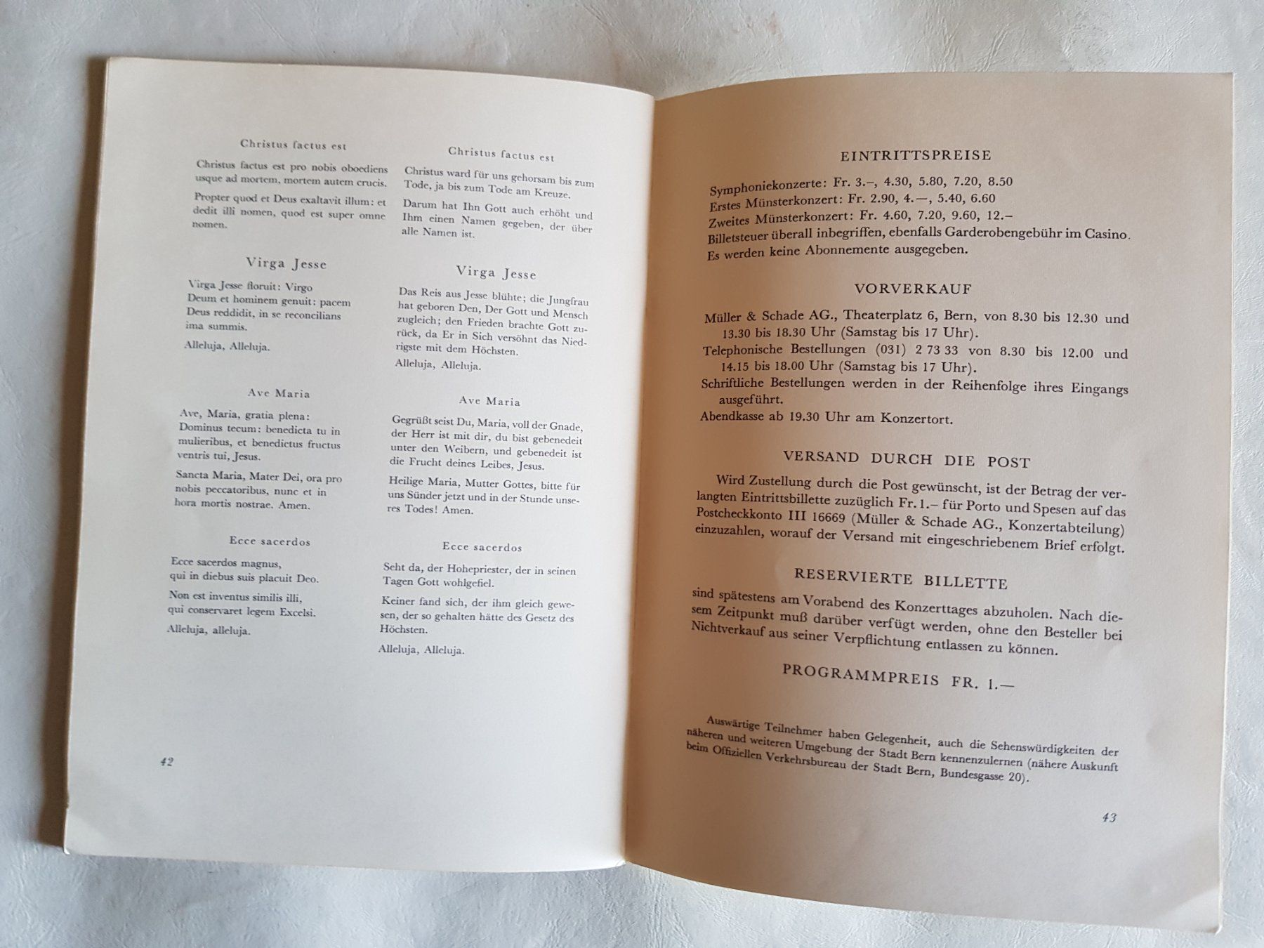 Documenti: 13. Int. Bruckner Fest Bern 1955 Programmheft – Usato da Walterswil BE venduto da Lonitti 2