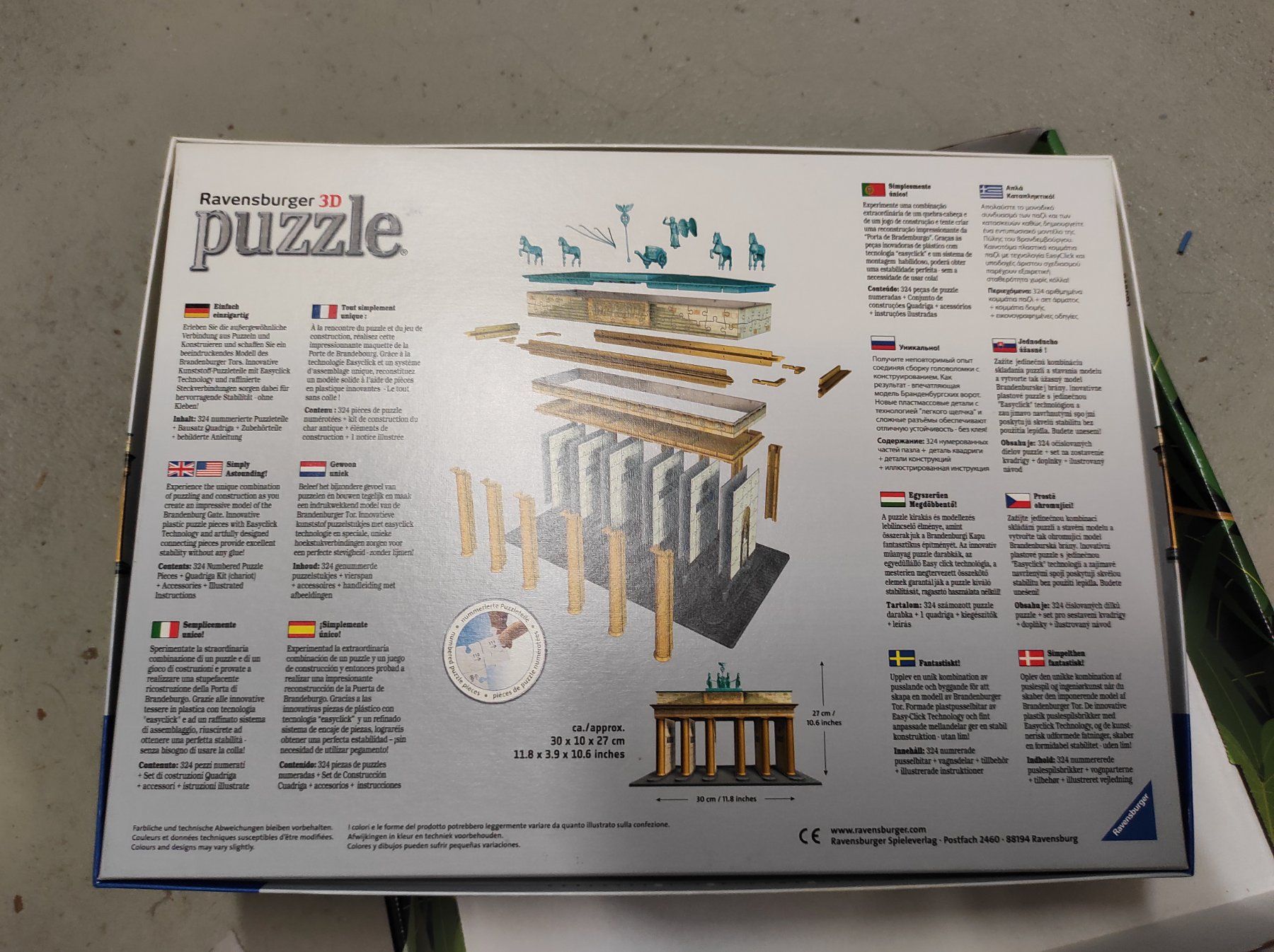 Ravensburger Puzzle: 3D Puzzle Brandenburger Tor, Berlin, Ravensburger – Nuovo e nell'imballaggio originale da Silvaplana venduto da Suomi3101 1