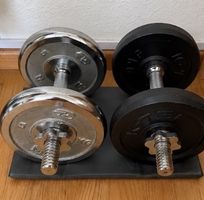 2 Kurzhanteln mit 20 kg Gewichtsscheiben – Hantelset