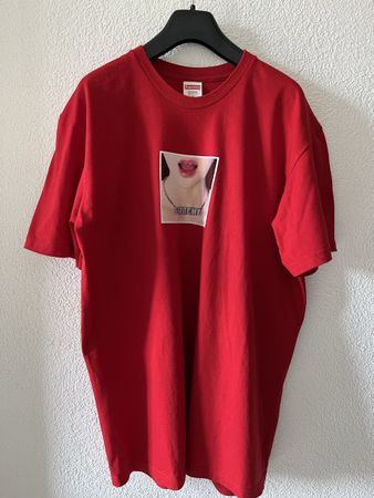 Supreme Red Graphic Tee - “Necklace Lips”