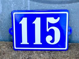 Emailschild Hausnummer 115 emaille