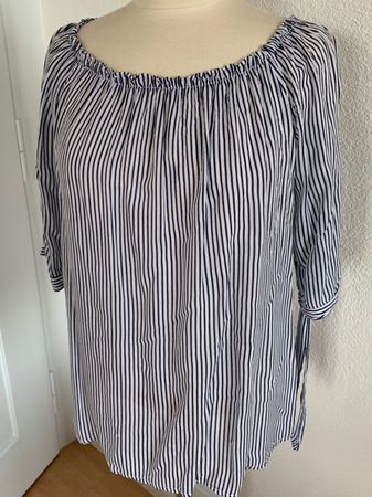 TODAY Damen Bluse in Gr. M, Blau/Weiss