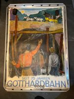 plakat, gotthardbahn seit 75 jahren, h.sch.