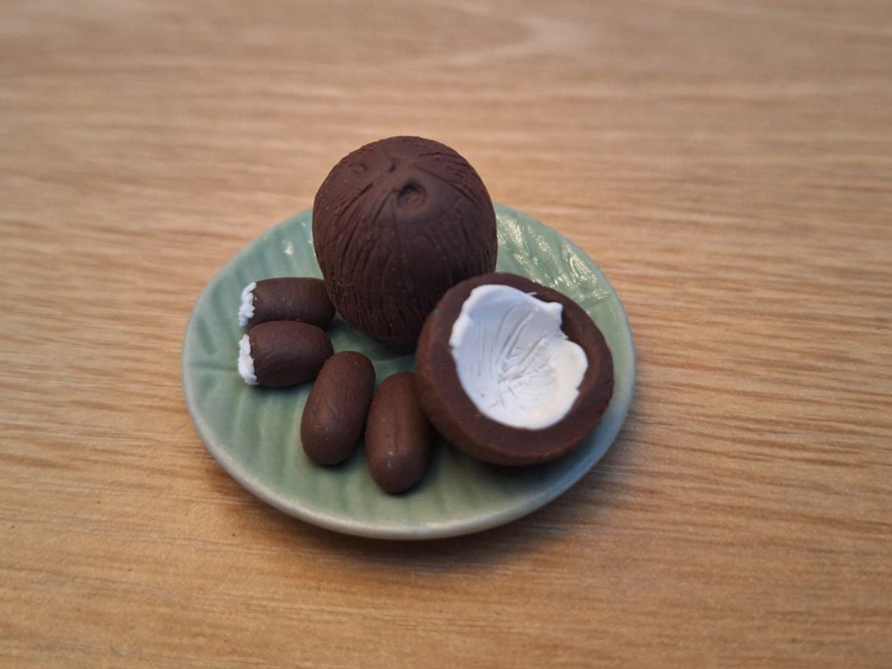 Puppenhäuser & -möbel: Handmade Kokosnuss Bounty Teller – Neu (gemäss Beschreibung) aus Zürich von HandmadeTinyFood 3