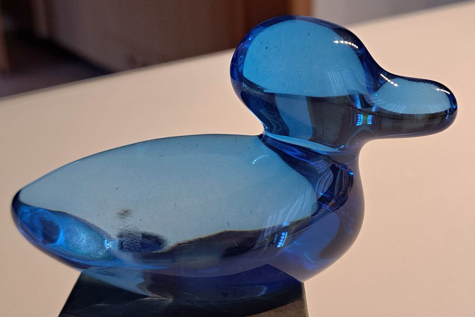 Statuette: Wunderschöne, LEONARDO Deko Ente aus blauem Glas – Usato da Oetwil am See venduto da Storck 1