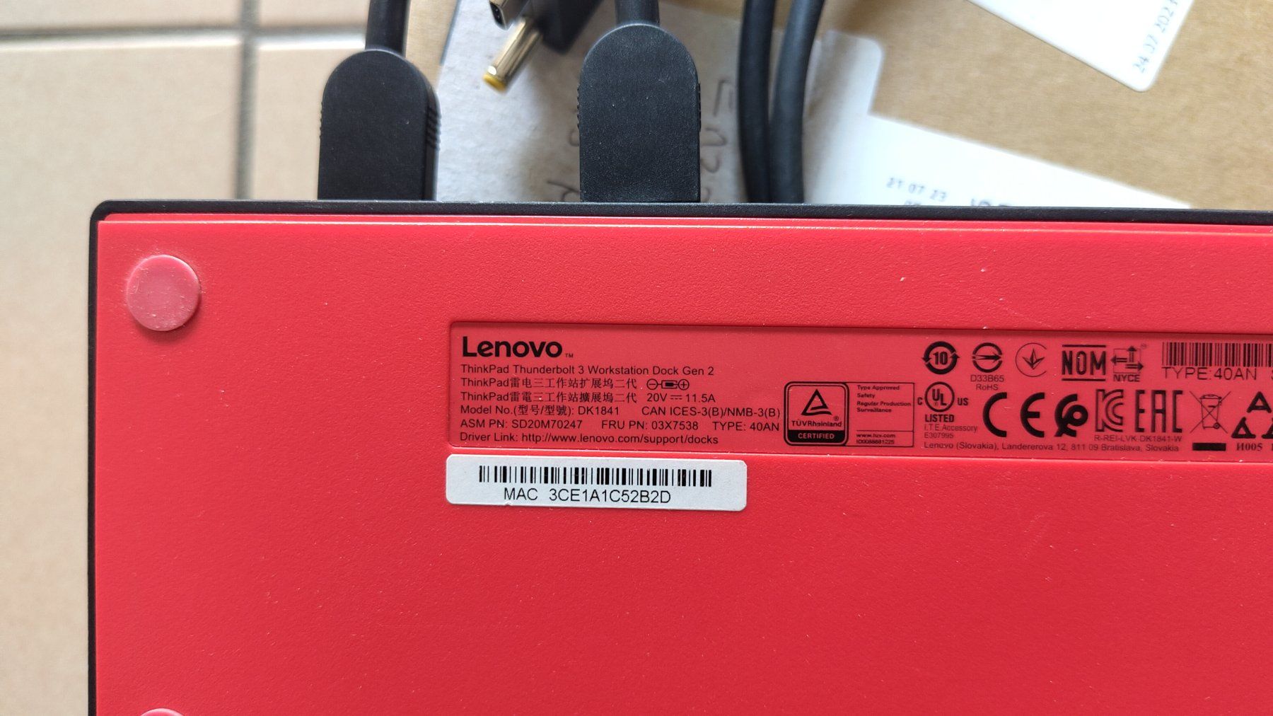 Lenovo Dockingstation: Lenovo ThinkPad Thunderbolt 3 Workstation Dock Gen 2 40AN – Gebraucht aus Malvaglia von enz_6cnm 1