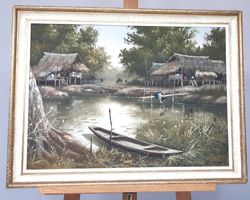 Ölgemälde Asien/Laos -  Huile sur toile Asie/Laos