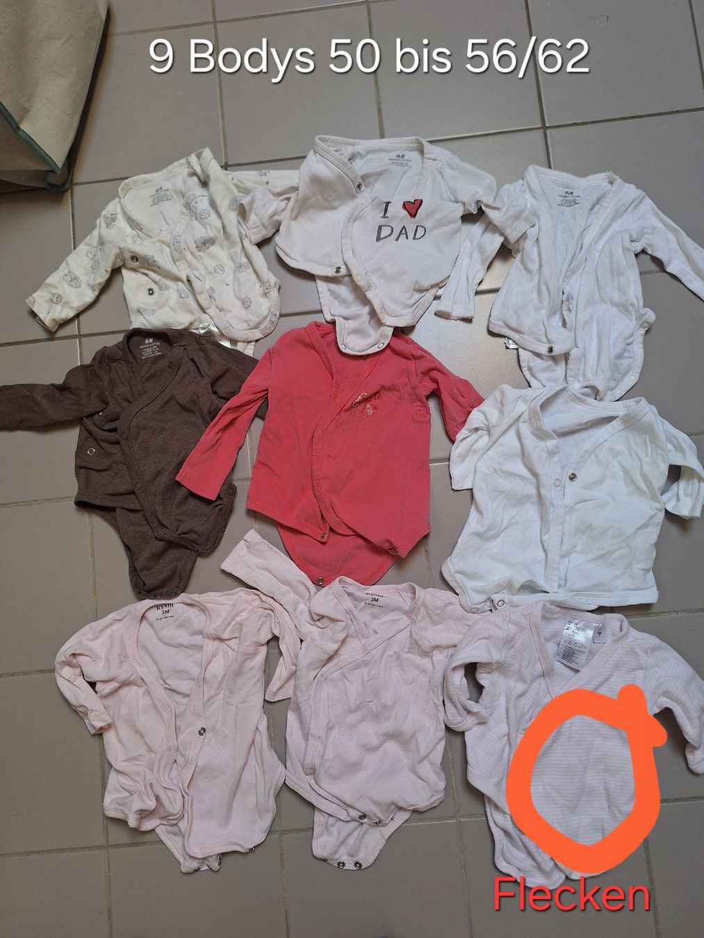 Biancheria intima: 9 Bodys 50 bis 56/62 – Usato da Sissach venduto da Nothing123