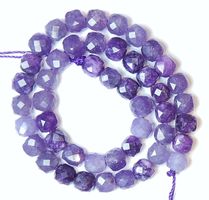 1 Strang echte natürliche Amethyst Würfel Perlen 7x7 mm fac.