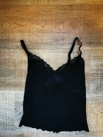 Schwarzes Spitzen Top Gr. S/P, ideal für den Sommer, Top Zus