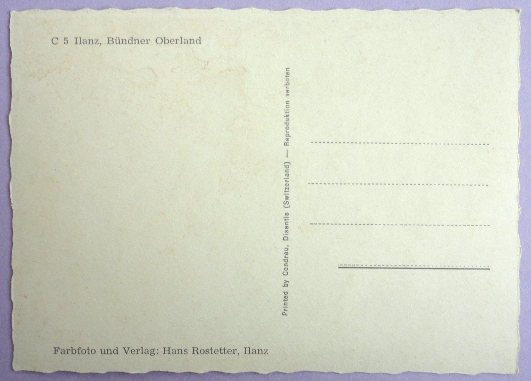 Cartoline postali: Ilanz, Bündner Oberland – Usato da Fétigny venduto da Billy2miny 1