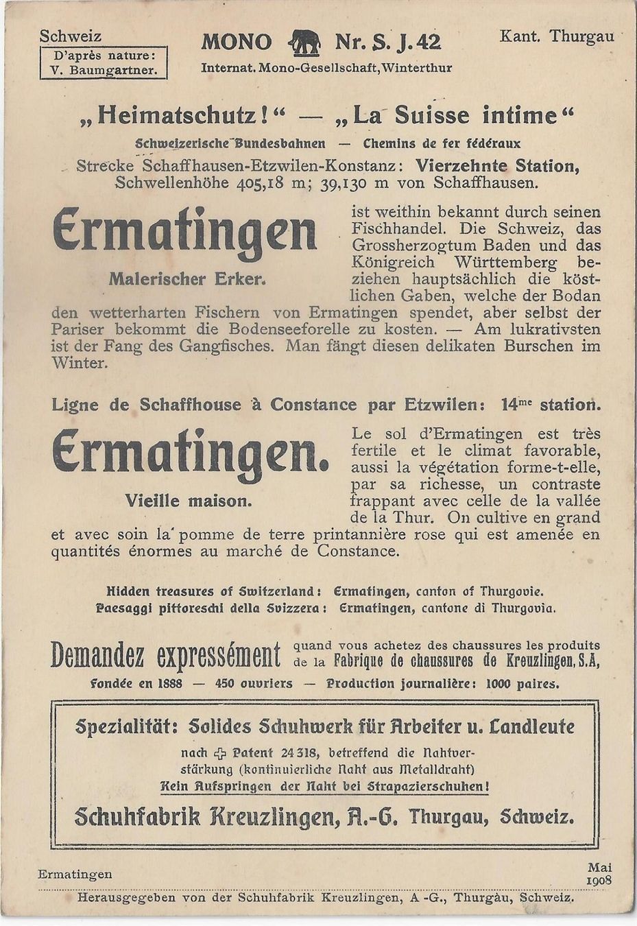 Cartes postales: Carte Mono - Ermatingen, Erker – D'occasion à Ettingen par Kartenplanet 1