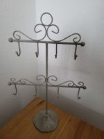 Vintage Schmuckständer, Metall Grau, Shabby Chic Look