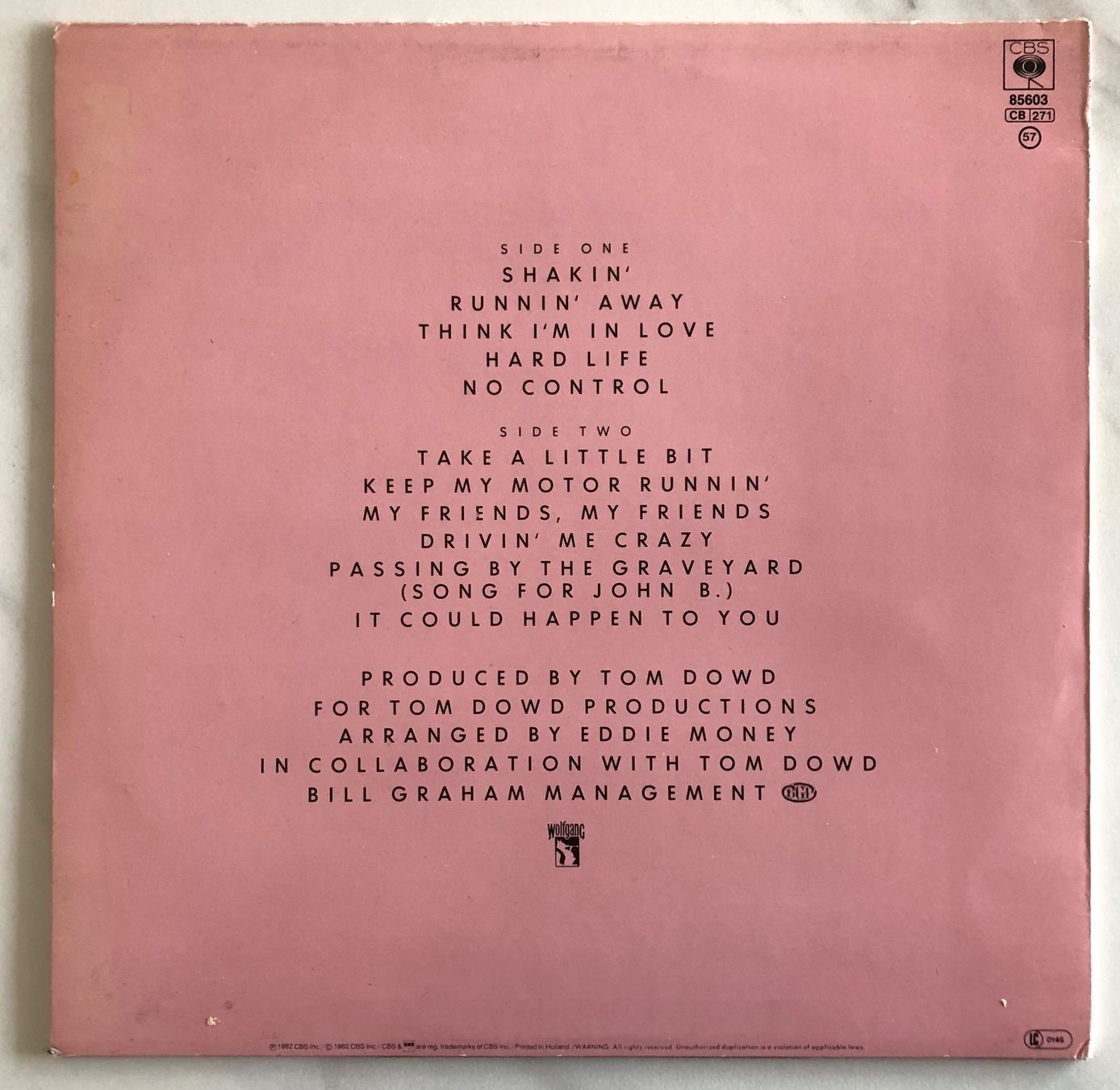 Dischi in vinile: EDDIE MONEY - NO CONTROL – Usato da Poliez-Pittet venduto da Newtown-Records 1