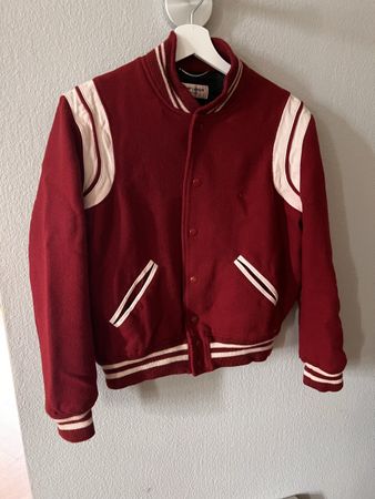 Bomberjacken Blouson Yves Saint Laurent, Gr. 48, rot, Wolle