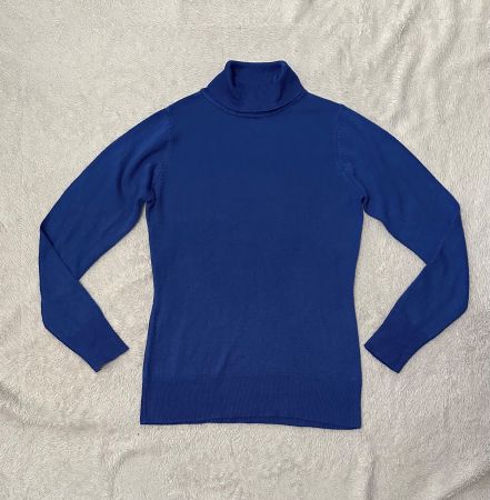 Acryl Rollkragen Pullover Gr. M Farbe königsblau