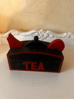 Schöne Teebox aus Holz, Teekanne Design, Vintage Look!