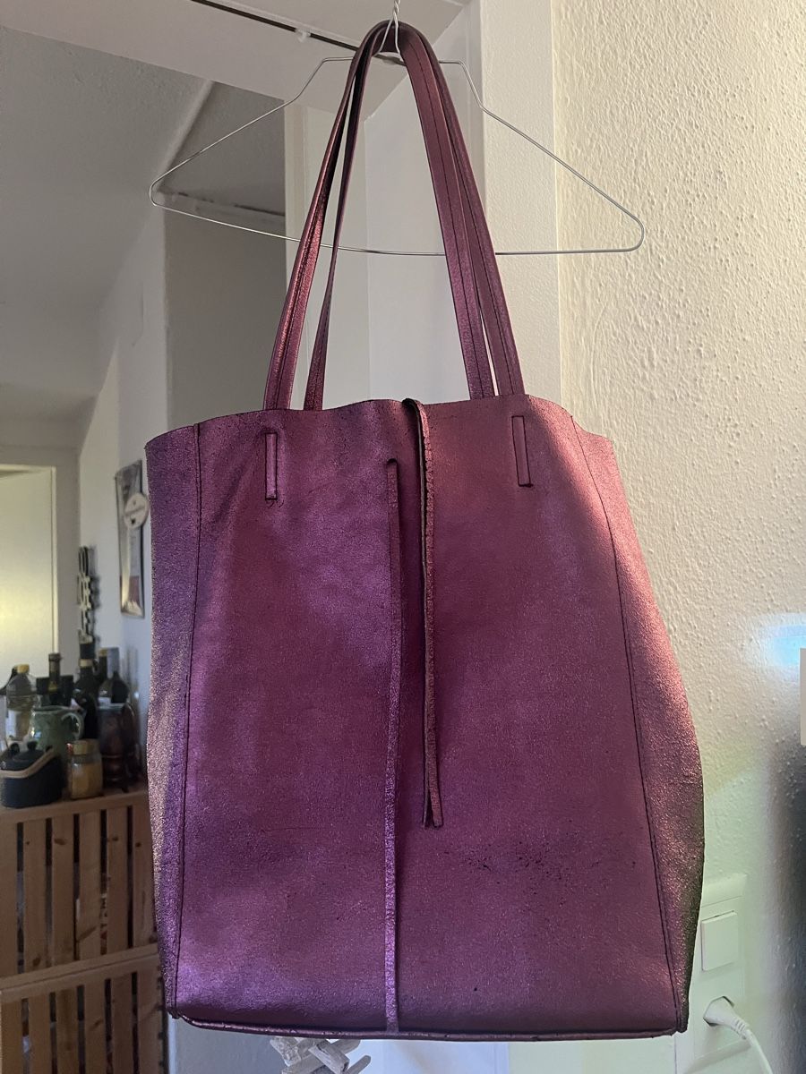 Vera Pelle Borse da donna: Leder Shopper violett metalisé – Nuovo (secondo la descrizione) da Lindau venduto da Caemi77