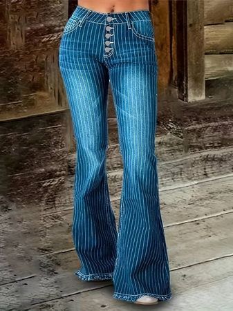 Schlaghose Jeans mit Taschen, S - XXL