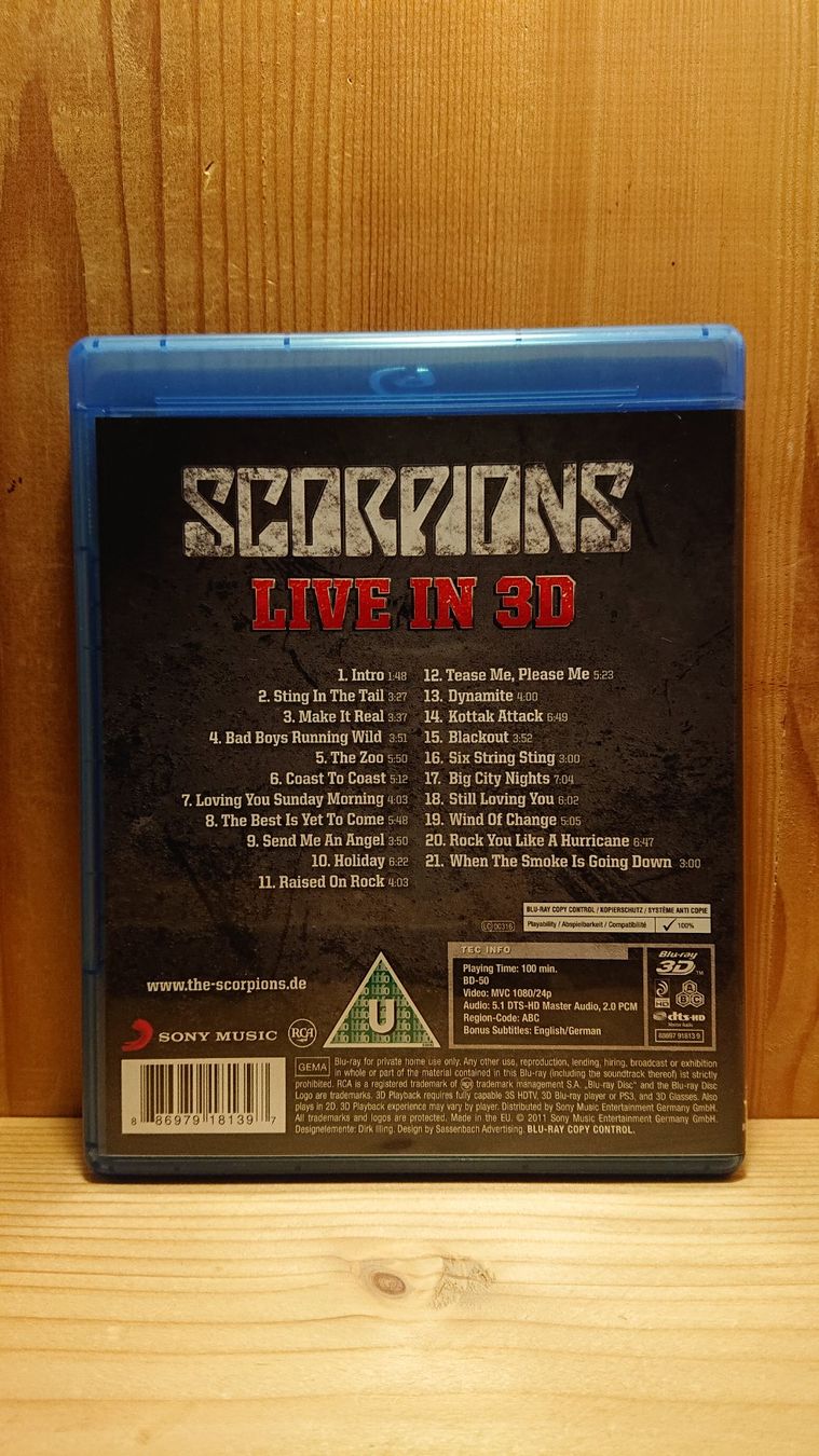Tutti i DVDs: SCORPIONS Live in 3D Blu-Ray – Usato da Wilderswil venduto da Exebub 1