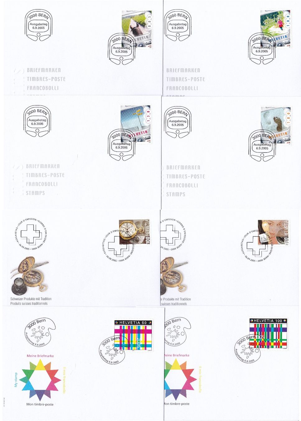Alle Briefmarken: 59 Stk. CH FDCs, 2004 & 2005 – Gebraucht aus Münchwilen AG von Nesar 7