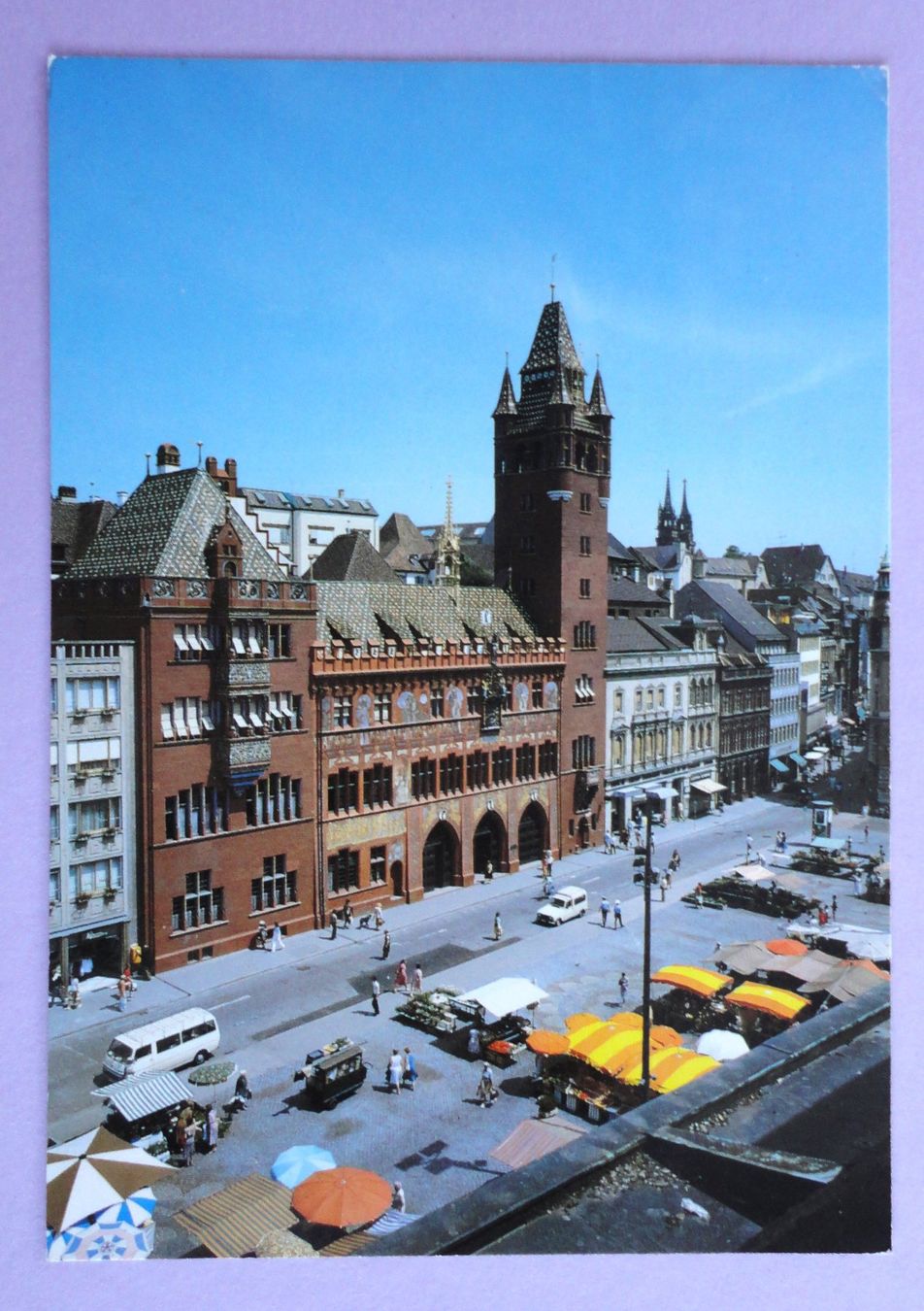 Cartoline postali: Basel - Bâle, Rathaus, Marktplatz – Difettoso da Fétigny venduto da Billy2miny