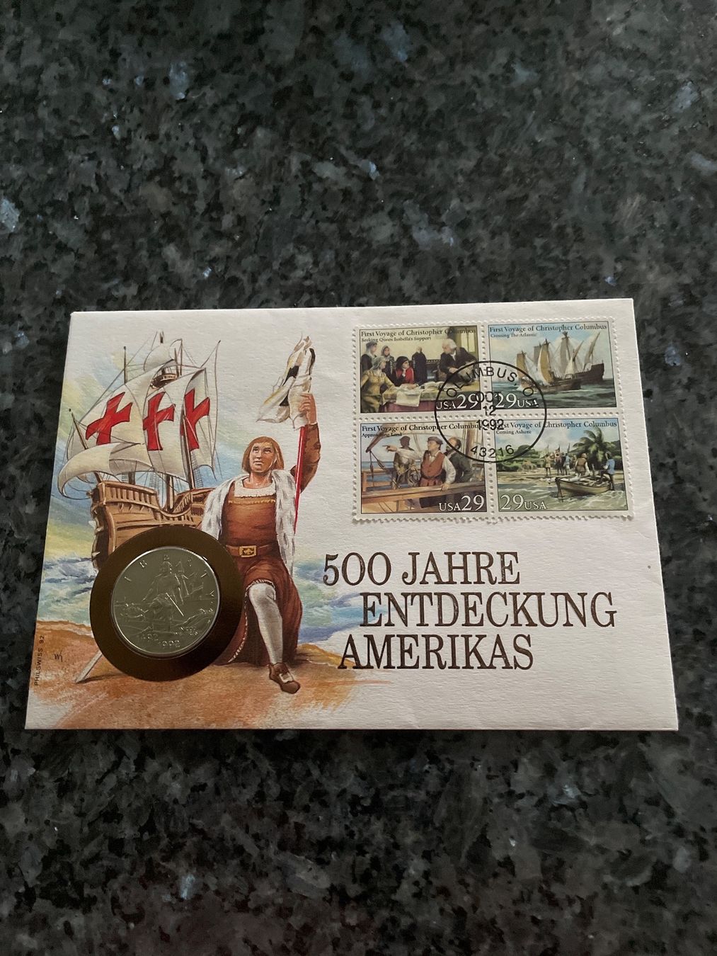 Tutti le monete: Numisbrief 500 Jahre Entdeckung Amerikas – Nuovo (secondo la descrizione) da Schlossrued venduto da Julio25